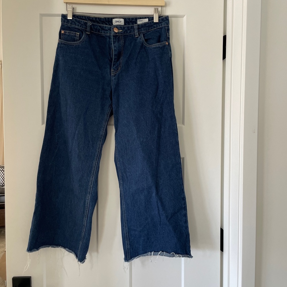 High waisted wide leg jeans
